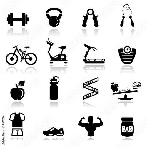 Vector: Icons set fitness Icons set fitness