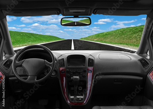 Photo: Inside car view at high speed Inside car view at high speed