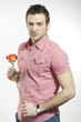 Photo: romantic boy holding a rose romantic boy holding a rose