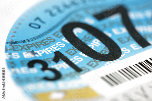 Photo: UK road tax disc UK road tax disc