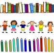 Bimbi libri e colori seamless