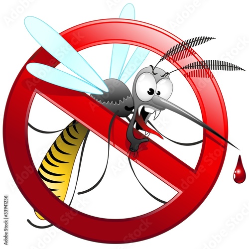 Vektor: Zanzara Tigre Cartoon Divieto-Mosquito Forbidden-Vector Zanzara Tigre Cartoon Divieto-Mosquito Forbidden-Vector
