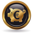 Sparschwein - Button gold Sparschwein - Button gold