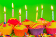 Colorful cupcakes with candles Colorful cupcakes with candles