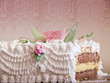 wedding cake cut to show insade layers