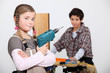 Children pretending to be builders