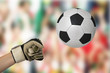 Ein Hand schlägt den Ball Ein Hand schlägt den Ball