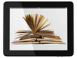 Generic Tablet Computer and book - Digital Library Concept Generic Tablet Computer and book - Digital Library Concept