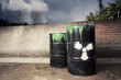 toxic drum barrel outside nuclear plant