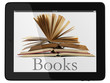 Generic Tablet Computer and book - Digital Library Concept Generic Tablet Computer and book - Digital Library Concept