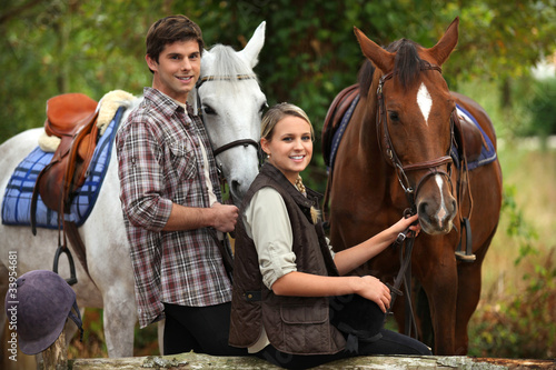 Photo: Young people horseriding Young people horseriding