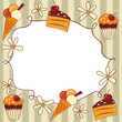 Greeting card with cupcake, cake and ice cream Greeting card with cupcake, cake and ice cream