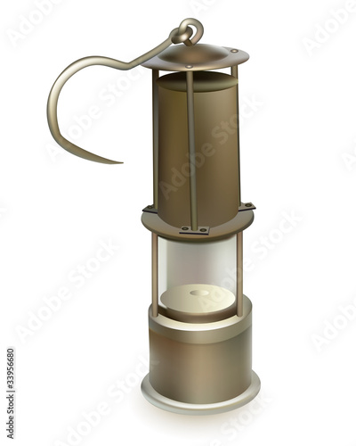 Vektor: old miner's lamp old miner's lamp
