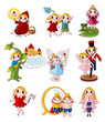 cartoon story people icons set