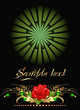 Background with roses and golden ornament