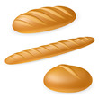 Three realistic bread Three realistic bread