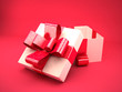 Opened pink gift box with pink background- 3D rendered Opened pink gift box with pink background- 3D rendered
