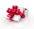 High res.3D open gift with stylish ribbon isolated High res.3D open gift with stylish ribbon isolated
