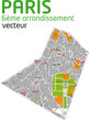 PLAN PARIS 6ème Arrondissement - vecteur