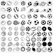 Set Ball sports icons symbols comic vector illustration