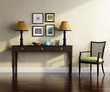 3d Classic,  Buffet console with frames, lights chair