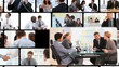 Montage of business people communicating