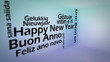 Happy new year in several languages animation