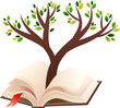 illustration of tree growing in open book