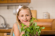 girl with basil