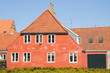 Old red house in Helsingor, Denmark
