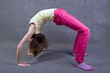 Teenage girl stretching