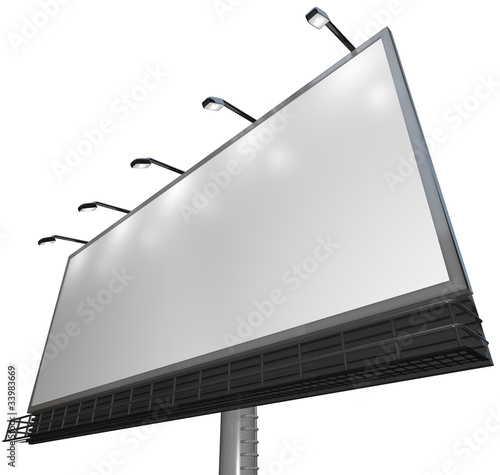 Photo: Blank White Sign - Advertisement of Product on Billboard Blank White Sign - Advertisement of Product on Billboard