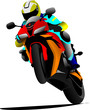 Biker on the road. Vector illustration Biker on the road. Vector illustration