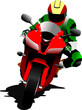Biker on the road. Vector illustration Biker on the road. Vector illustration