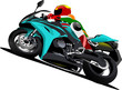 Biker on the road. Vector illustration Biker on the road. Vector illustration