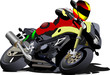 Biker on the road. Vector illustration Biker on the road. Vector illustration