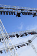 Scène, projecteurs, régie, lumière, spectacle, show, rampe