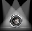 quality speaker on spotlight background