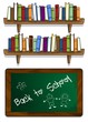 Blackboard and books