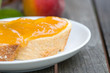 Crostini with peach jam