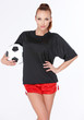 Woman with soccer ball