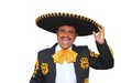 Charro mariachi portrait singing shout on white Charro mariachi portrait singing shout on white