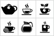 Vector black tea icons set.