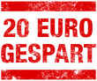 Stempel "20 EURO GESPART" Rot