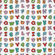 monster letters seamless pattern.