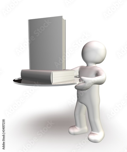 Illustration: Bücher auf Silbertablett - 01 Bücher auf Silbertablett - 01