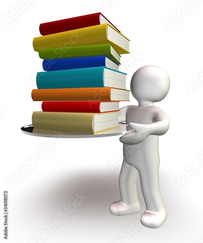Illustration: Bücher auf Silbertablett - 02 Bücher auf Silbertablett - 02