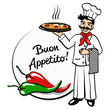 Pizzabäcker mit Peperoni *Buon Appetito*