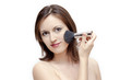 Girl applying make up Girl applying make up
