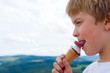 Foto: boy is eating ice cream boy is eating ice cream